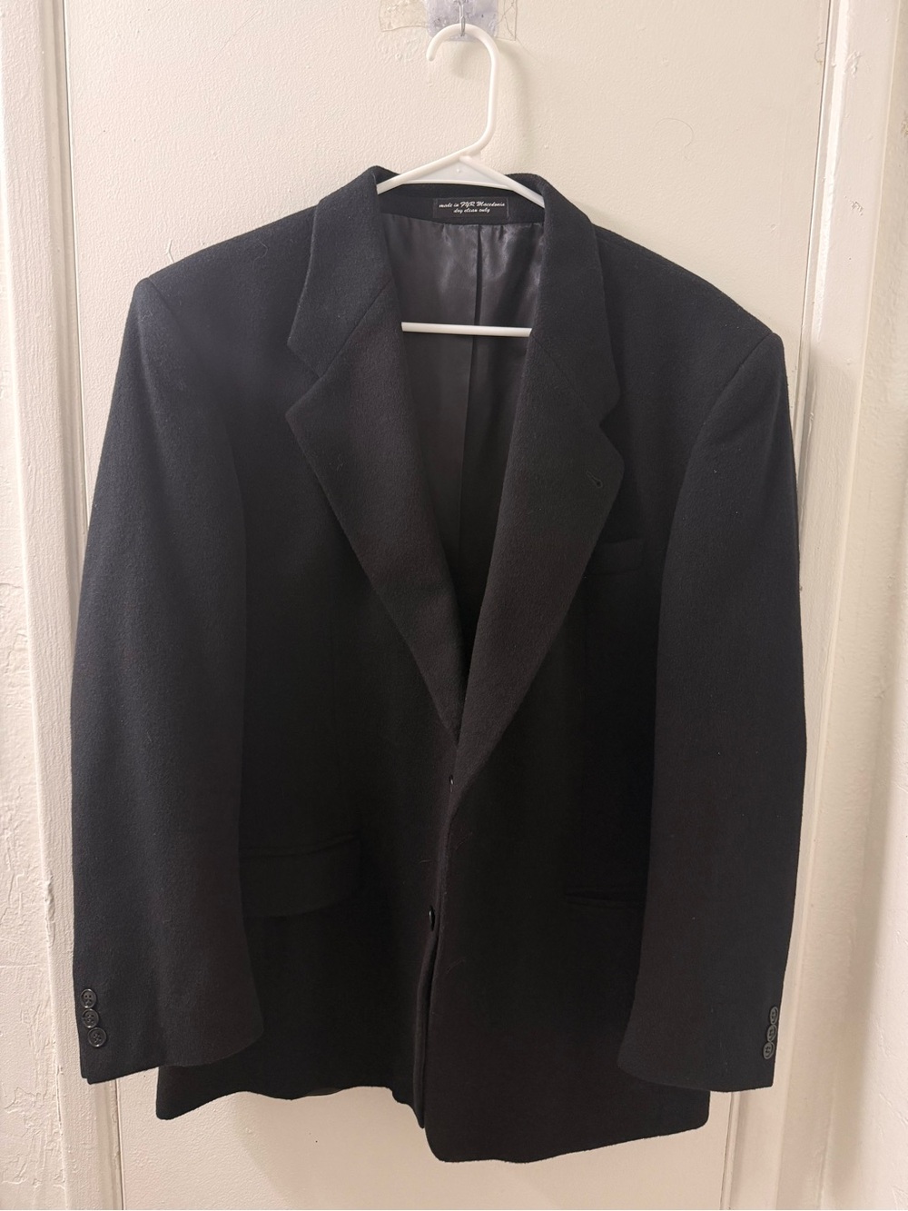 GIANFRANCO RUFFINI Men's XL Black Cream Cashmere Blazer